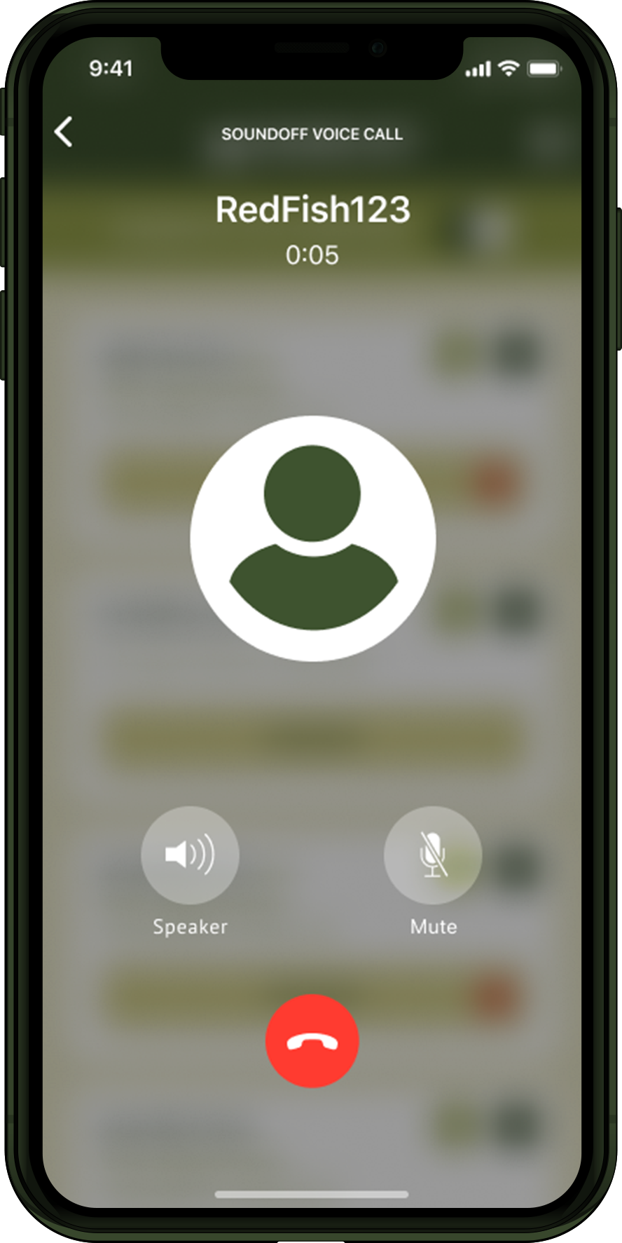 Voice call Mobile screenshot with voice call screen at Sound Off app