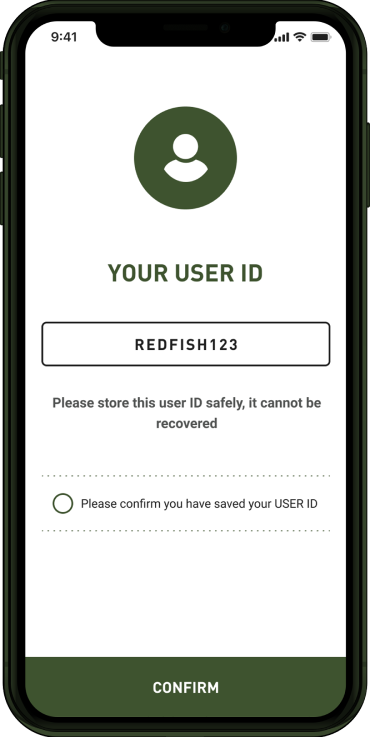 Mobile Screenshot with User ID screen at Sound Off app