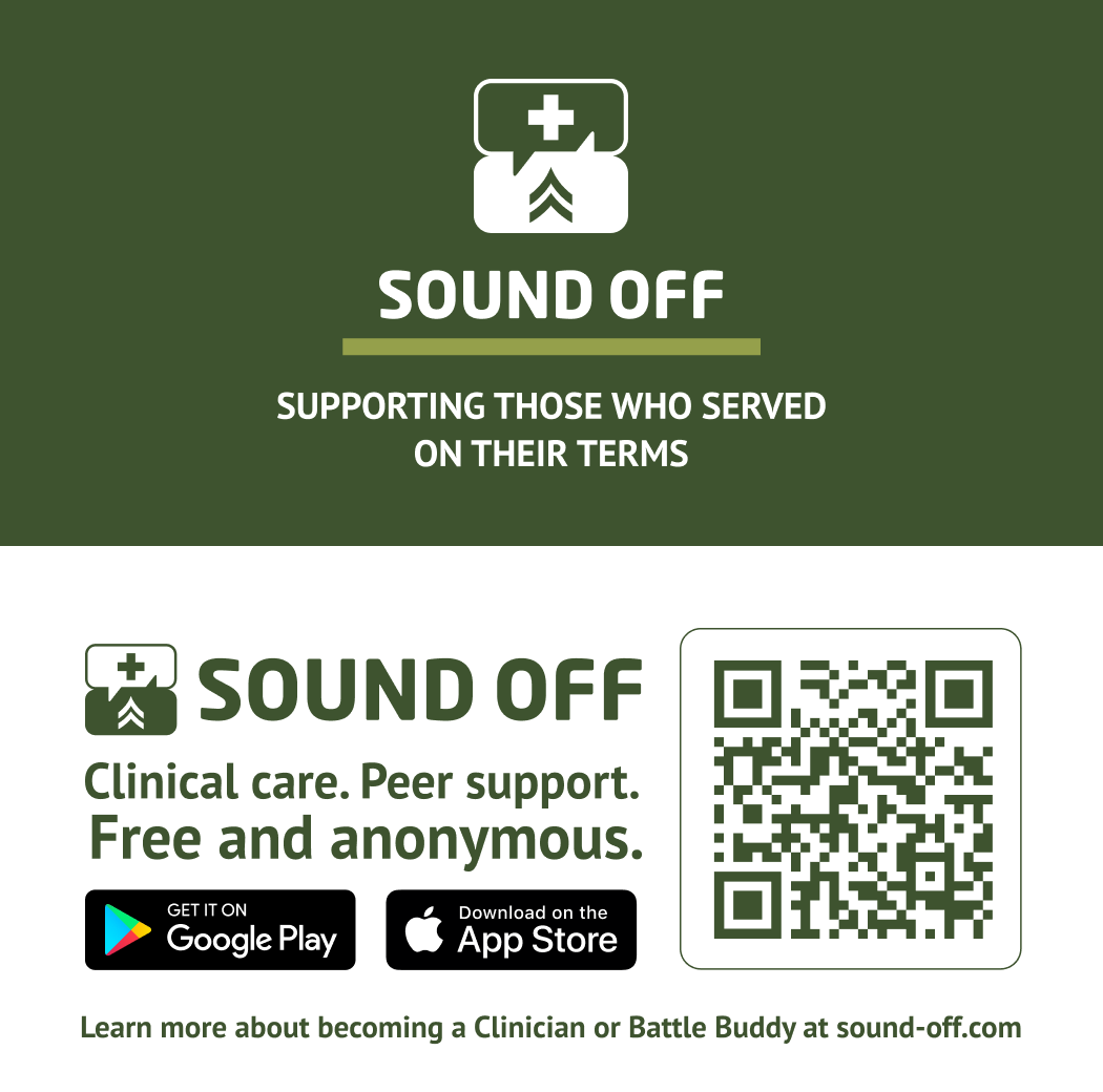 Sound Off Business Card 2023 with QR Code to download the app